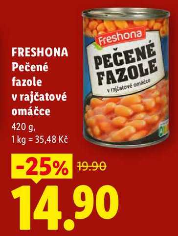 FRESHONA Pečené fazole v rajčatové omáčce, 420 g