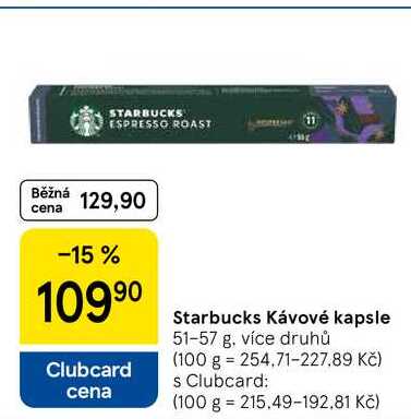 Starbucks Kávové kapsle, 51-57 g, více druhů