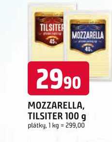 MOZZARELLA, TILSITER 100 g plátky