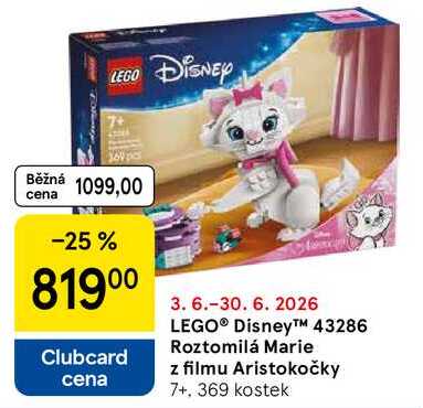 LEGO® Disney™ 43286 Roztomilá Marie z filmu Aristokočky 7+, 369 kostek 