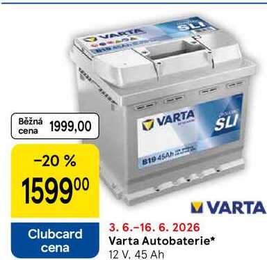 Varta Autobaterie, 12 V, 45 Ah 