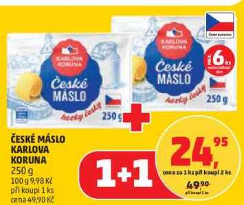 ČESKÉ MÁSLO KARLOVA KORUNA, 250 g
