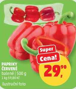PAPRIKY ČERVENÉ balené, 500 g  