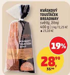KVÁSKOVÝ TOUSŤÁČEK BREADWAY světlý, 400 g 