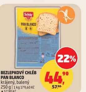 BEZLEPKOVÝ CHLÉB PAN BLANCO krájený, balený, 250 g 