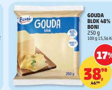 GOUDA BLOK 48% BONI, 250 g