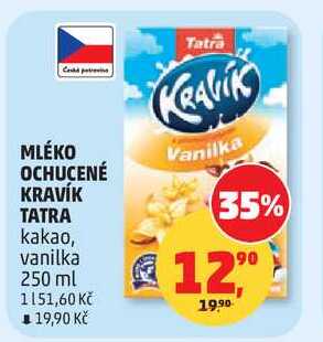 Tatra MLÉKO OCHUCENÉ KRAVÍK 35% kakao, 250 ml