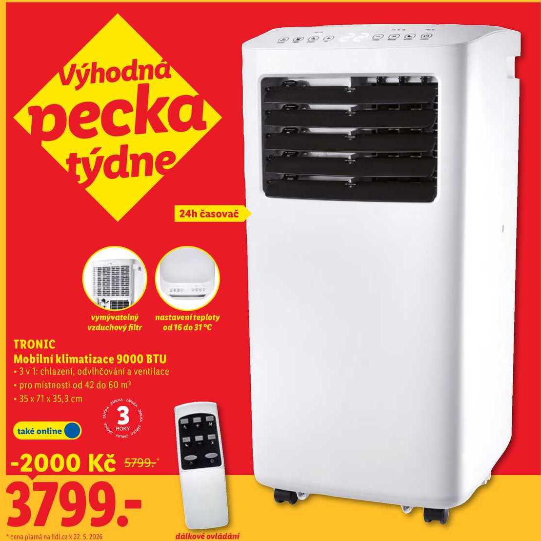 TRONIC Mobilní klimatizace 9000 BTU