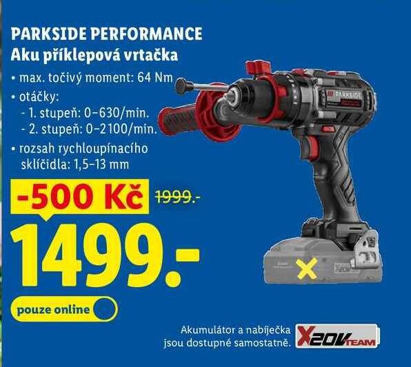 PARKSIDE PERFORMANCE Aku příklepová vrtačka