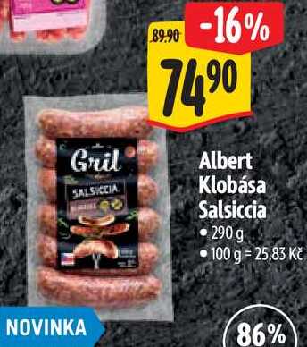 Albert Klobása Salsiccia, 290 g