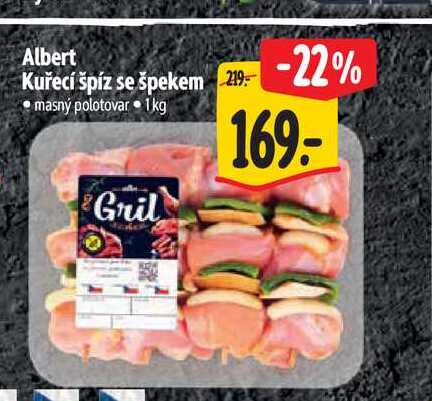 Albert Kuřecí špíz se špekem 1 kg