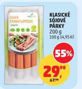 KLASICKÉ SÓJOVÉ PÁRKY, 200 g
