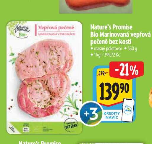  Nature's Promise Bio Marinovaná vepřová pečeně bez kosti 350 g