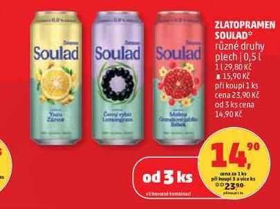 ZLATOPRAMEN SOULAD různé druhy plech, 0,5 l 