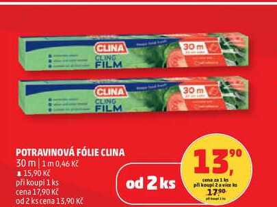POTRAVINOVÁ FÓLIE CLINA, 30 m