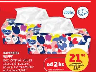 KAPESNÍKY WIPPY box, 2vrstvé, 200 ks 