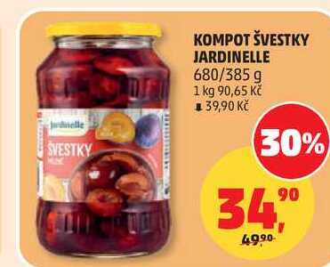 KOMPOT ŠVESTKY JARDINELLE, 680/385 g 
