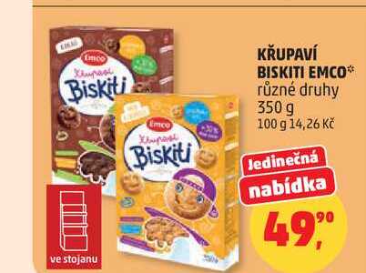 KŘUPAVÍ BISKITI EMCO různé druhy, 350 g