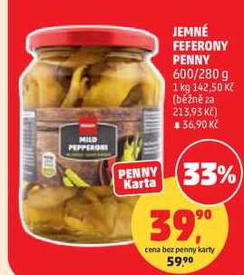 JEMNÉ FEFERONY PENNY, 600/280 g