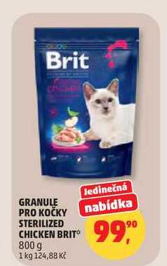 GRANULE PRO KOČKY STERILIZED CHICKEN BRIT, 800 g