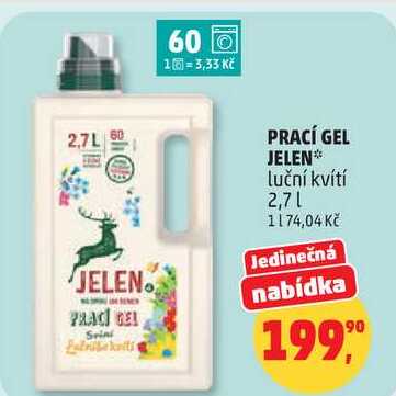 PRACÍ GEL JELEN luční kvítí, 2,7 l