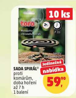 SADA SPIRÁL proti nabídka komárům, až 7 h, 1 balení
