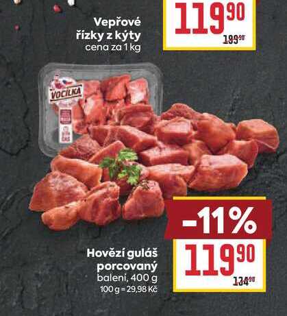Hovězí guláš porcovaný baleni, 400 g