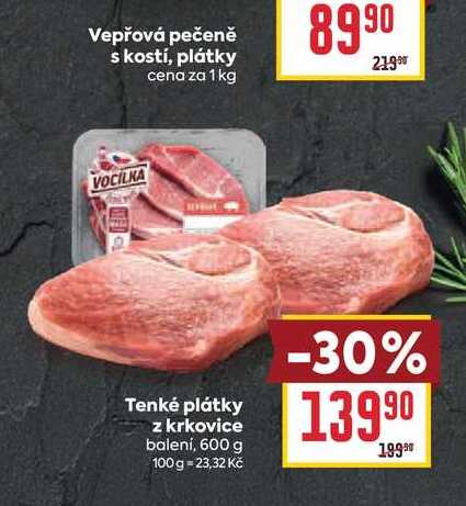 Tenké plátky z krkovice balení, 600 g