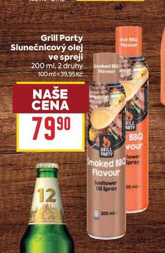 Grill Party Slunečnicový olej ve spreji 200 ml