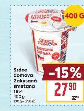 Srdce domova Zakysaná smetana 18% 400 g  