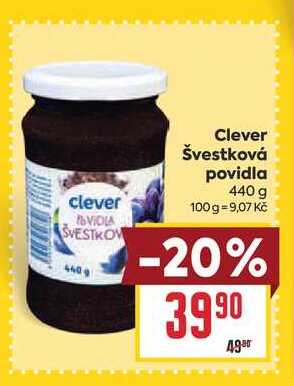 Clever Švestková povidla 440 g 