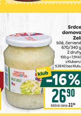 Srdce domova Zeli bílé, červené 670/340 g 