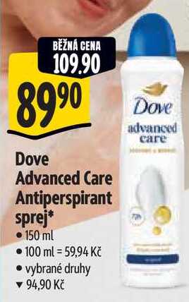 Dove Advanced Care Antiperspirant sprej*,  150 ml