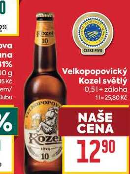 Velkopopovický Kozel světlý 0,5l