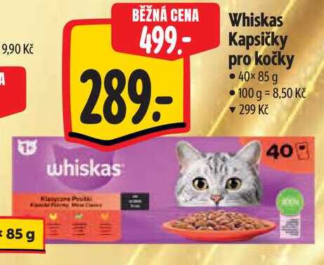 Whiskas Kapsičky pro kočky, 40x 85 g