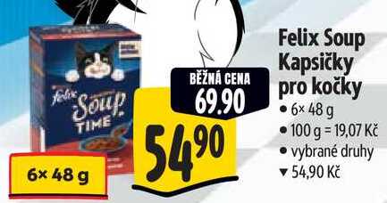 Felix Soup Kapsičky pro kočky, 6x 48 g