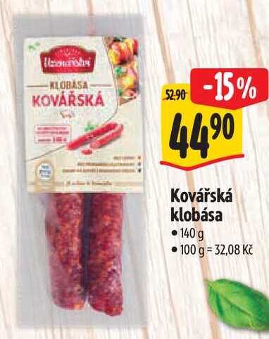 Kovářská klobása, 140g   