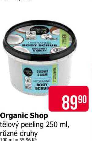 Organic Shop peeling 250 ml, různé druhy 