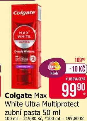 Colgate Max White Ultra Multiprotect zubní pasta 50 ml 
