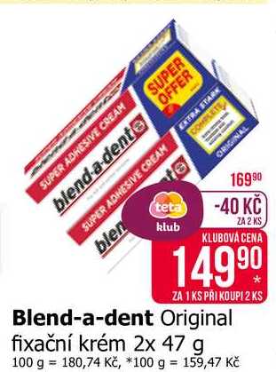 Blend-a-dent Original fixační krém 2x 47 g