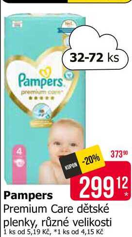 Pampers premium care 32-72 ks