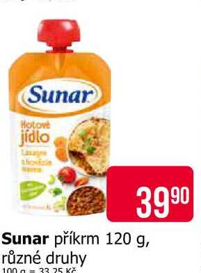 Sunar příkrm 120 g, různé druhy