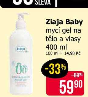 Ziaja Baby mycí gel na tělo a vlasy 400 ml 