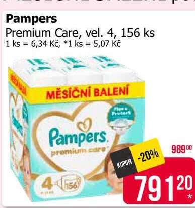 Pampers Premium Care, vel. 4, 156 ks 