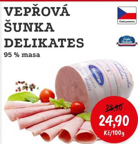 VEPŘOVÁ ŠUNKA DELIKATES 95% masa 100g