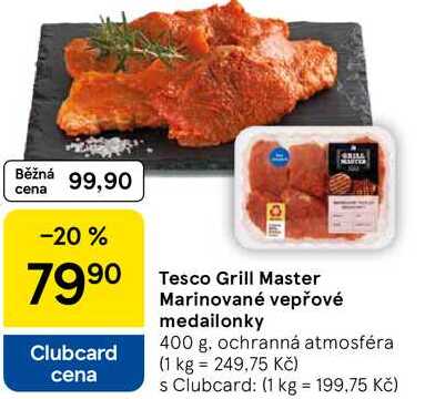 Tesco Grill Master Marinované vepřové medailonky, 400 g 