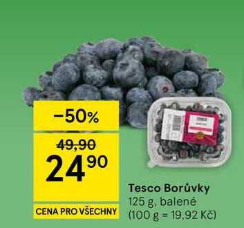 Tesco Borůvky, 125 g, balené