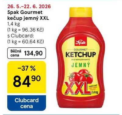 Spak Gourmet kečup jemný XXL, 1,4 kg  
