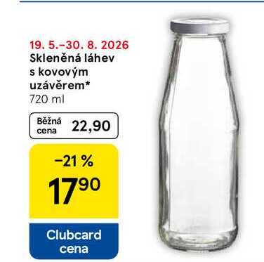 Skleněná láhev s kovovým uzávěrem, 720 ml  