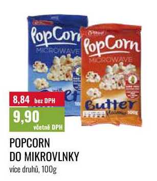 POPCORN DO MIKROVLNKY více druhů, 100g 